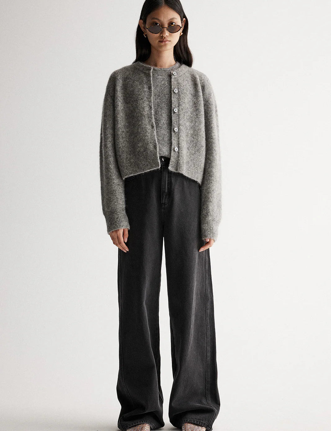 Abigail Knit Cardigan in Grey Marle Elka Collective