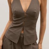 Reeve Halter Top in Mink