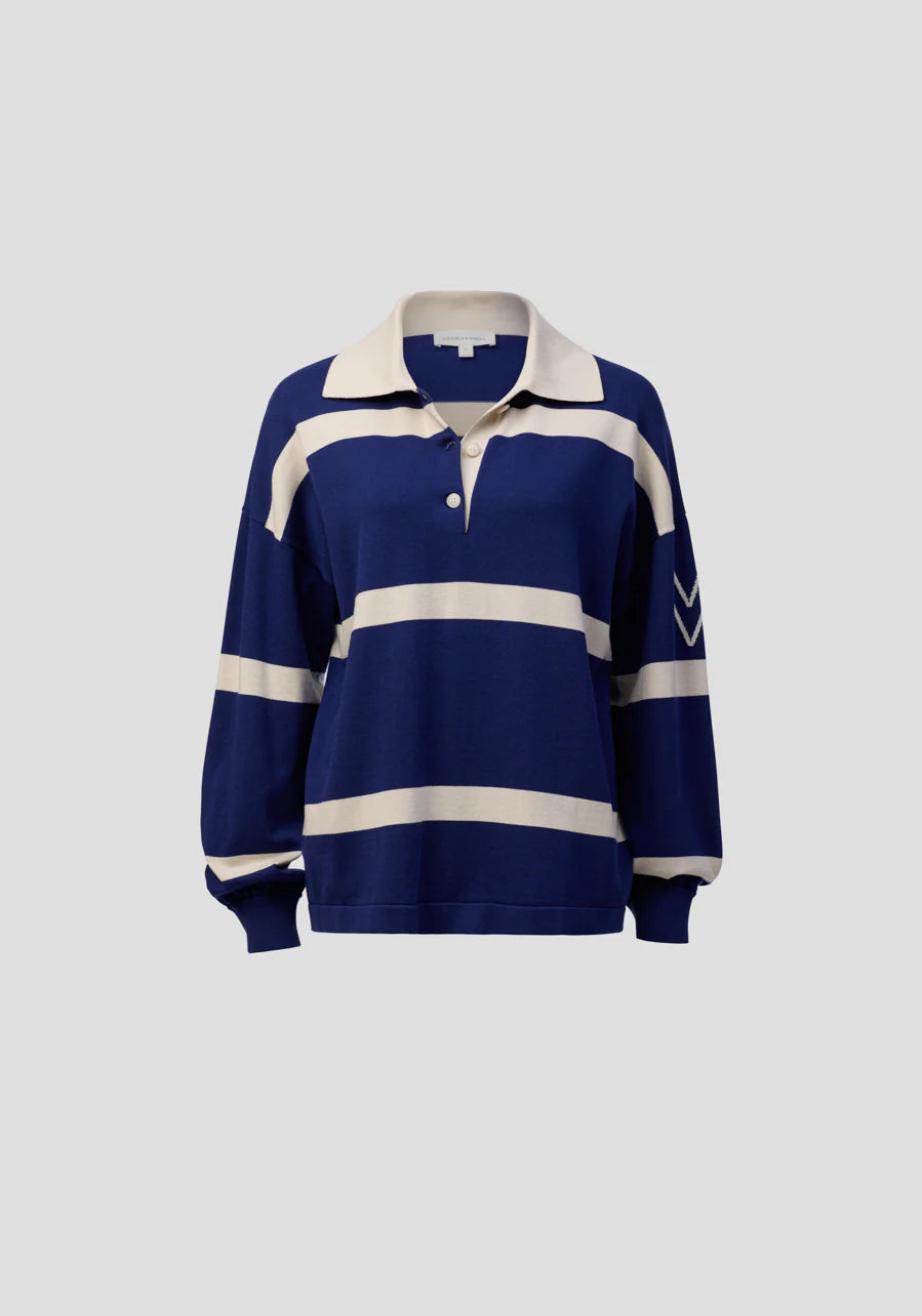 Rival Polo in Blue Stripe Viktoria + Woods