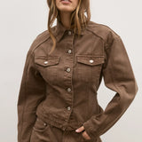 Violet Denim Jacket in Chocolate