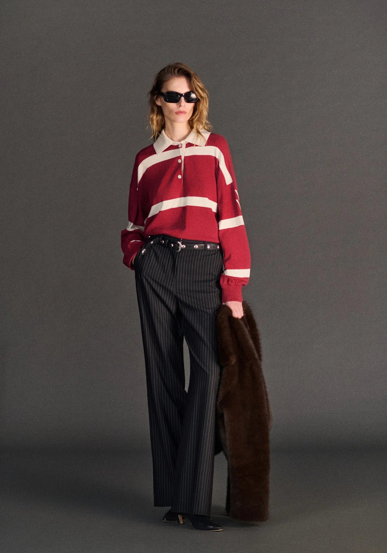 Thorpe Trouser in Black Pinstripe Viktoria + Woods