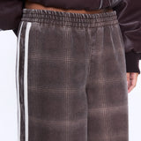 Myla Wide Leg Pant in Burgundy Check