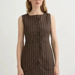 Emma Vest in Chocolate Pinstripe Posse