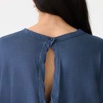 Long Sleeve Circle Top in Midnight Blue Bassike