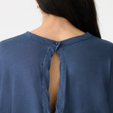 Long Sleeve Circle Top in Midnight Blue Bassike