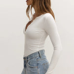Lara Bodysuit in White Bayse Brand