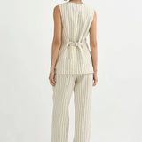 Emma Vest in Cream Pinstripe Posse