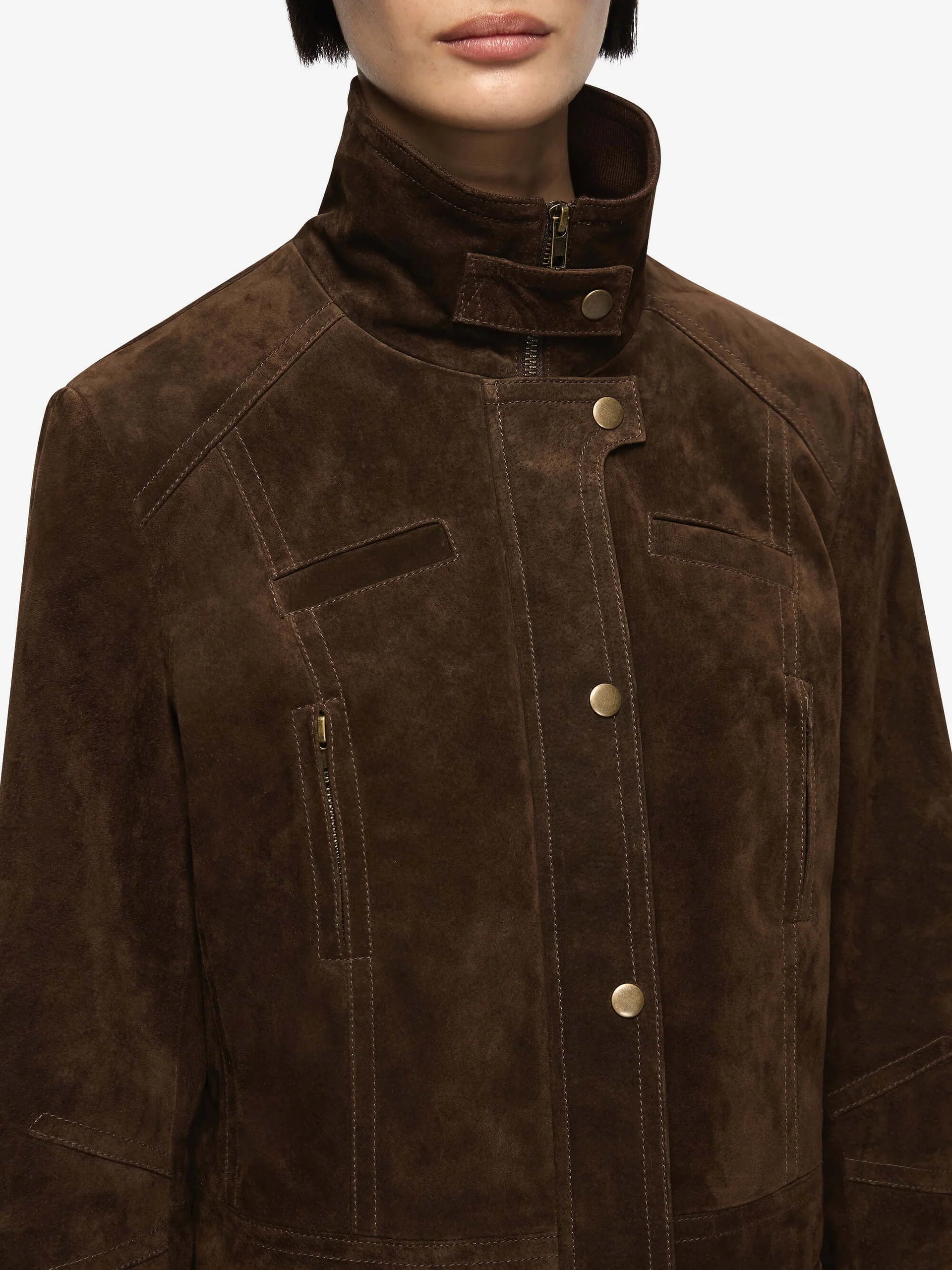 Hunter Suede Jacket in Dark Chocolate Bec and Bridge
