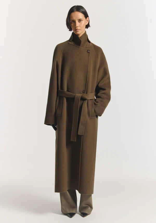 Hemingway Wool Coat in Khaki Viktoria + Woods