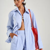 Cuff Shirt in Blue Stripe