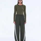 Valentino Stripe Pant in Olive