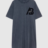 Beth Mini Dress in Washed Black