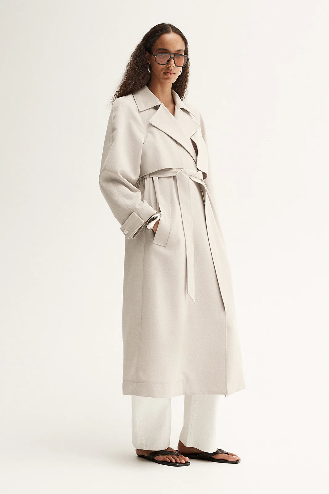 Nova Trench Coat in Pebble Elka Collective