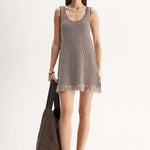 Alessandra Mini Knit Dress Chocolate Stripe Elka Collective