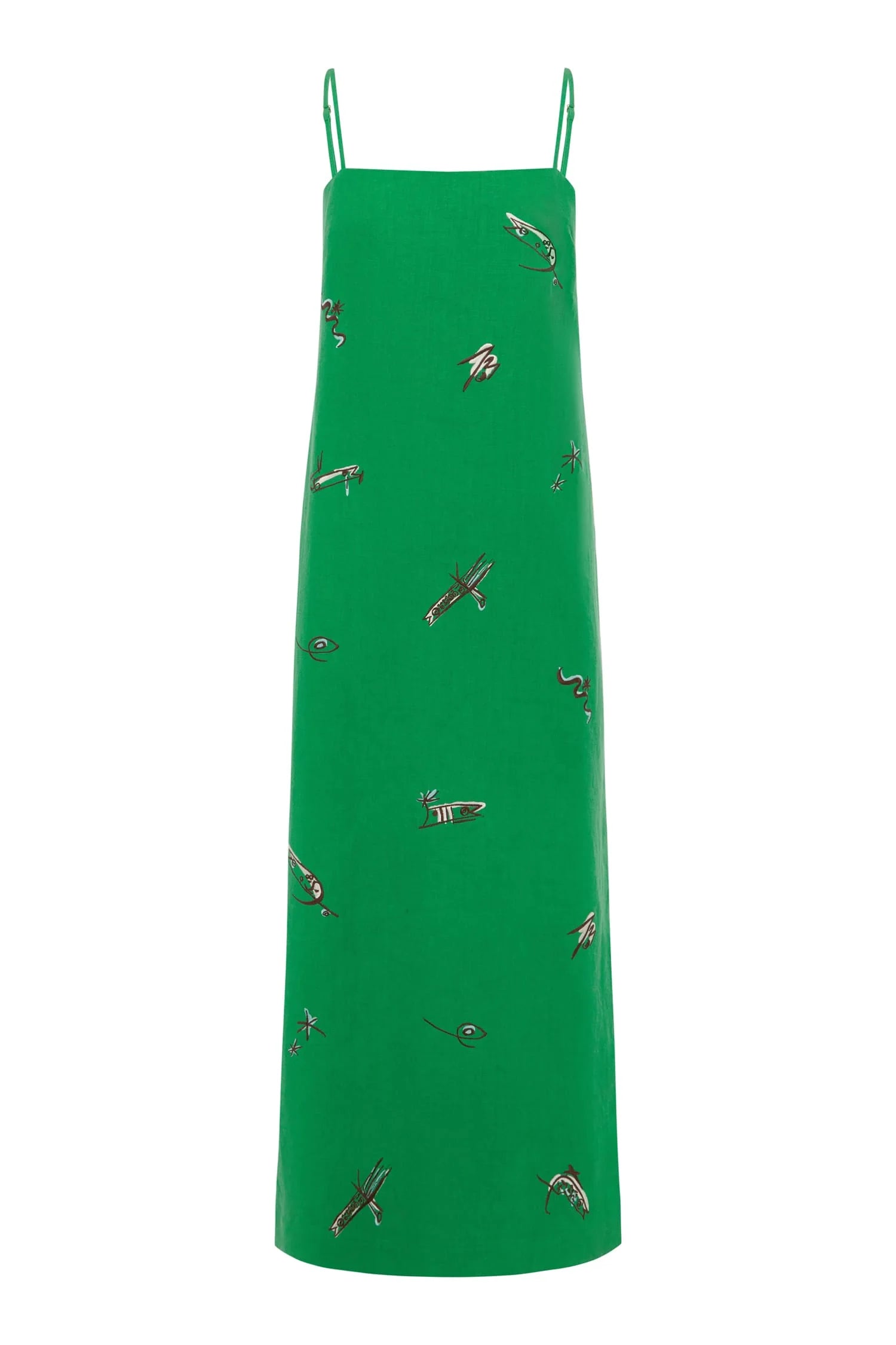Wanda Embroidered Dress in Green Alemais