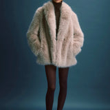 Montana Coat in Oat Faux Fur