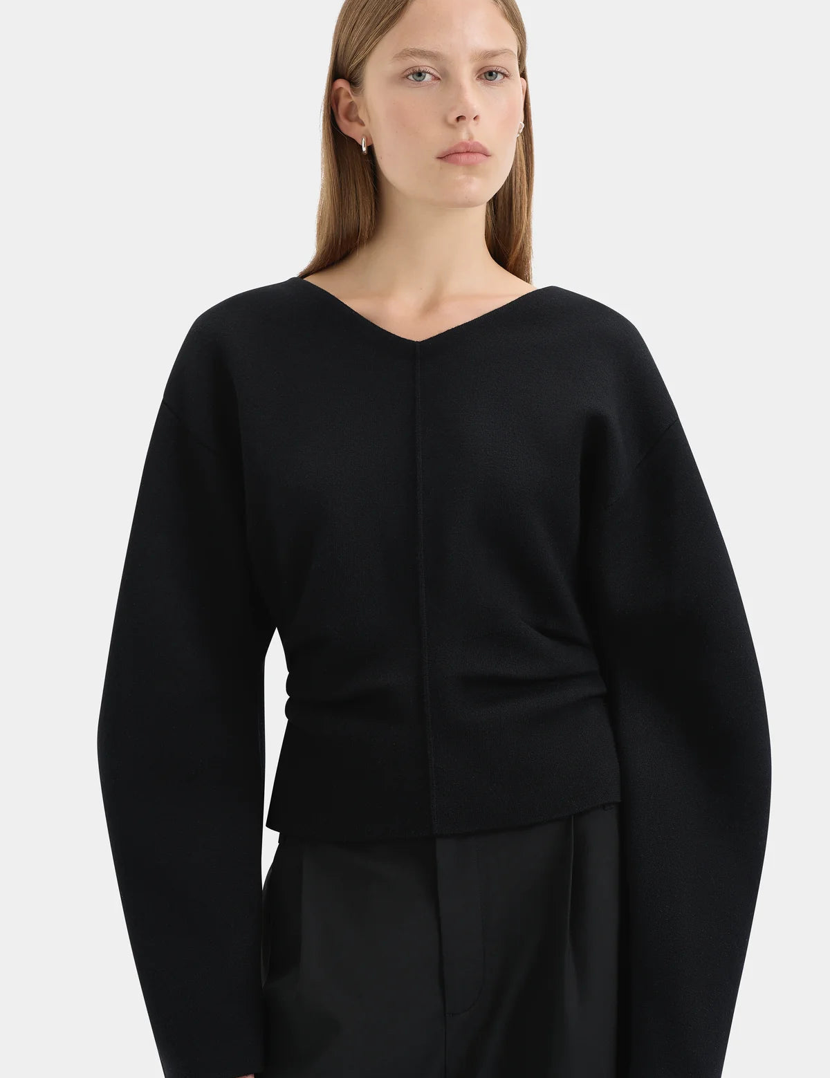 Ayana Merino Sweater in Black Sir.