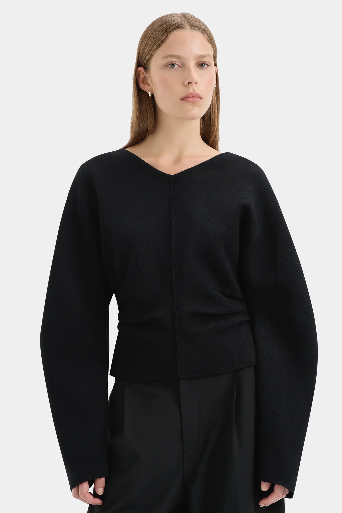 Ayana Merino Sweater in Black Sir.