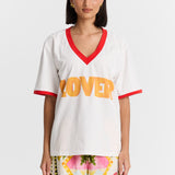 Lover V-Neck Tee in White