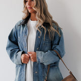 Charlie Jacket in Blue Denim Mabel