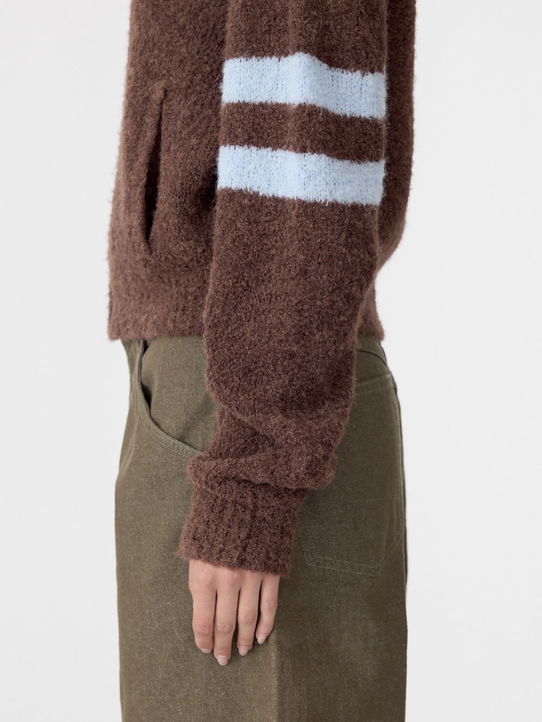 Wool Alpaca Zip Up Knit BASSIKE