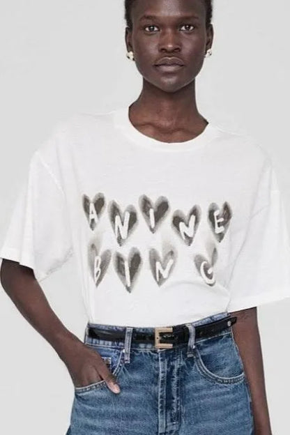 Cade Tee Hearts in Ivory