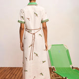 Wanda Embroidered Shirt Dress in Ivory Alemais
