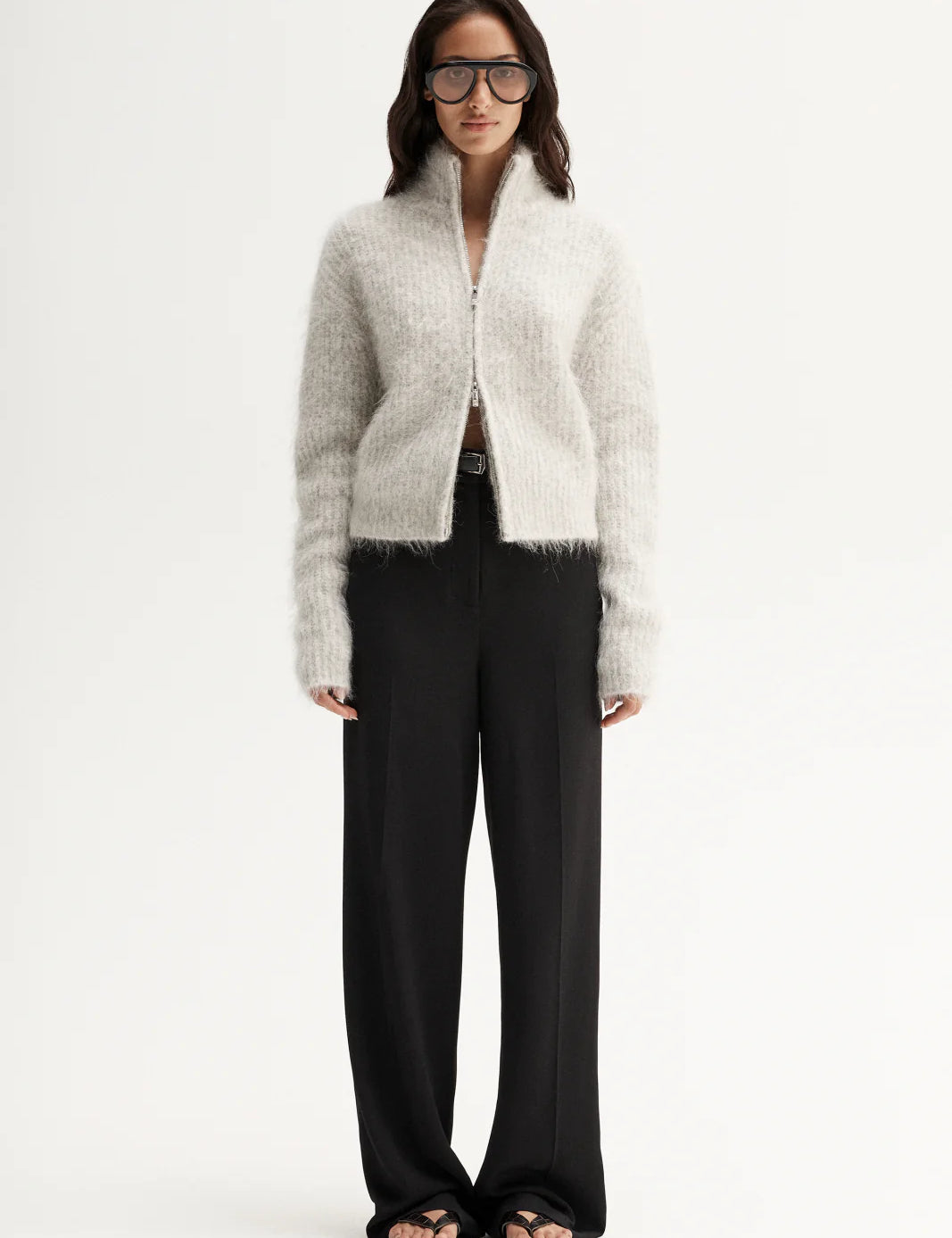 Arden Knit Cardigan in White Marle Elka Collective