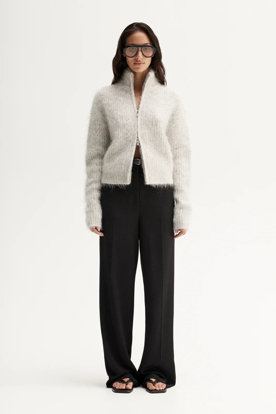 Arden Knit Cardigan in White Marle Elka Collective