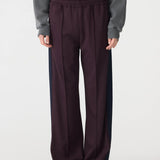 Twill Stripe Detail Pant in Dark Plum/Ink BASSIKE
