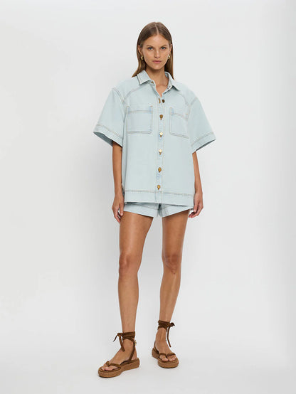 Paloma Denim Shirt in Pale Blue