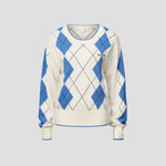 Lucky Knit Sweater in Argyle Print Viktoria + Woods