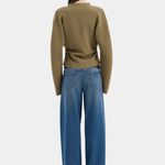 Ayana Gathered Cardigan in Khaki Sir.