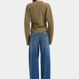 Ayana Gathered Cardigan in Khaki Sir.