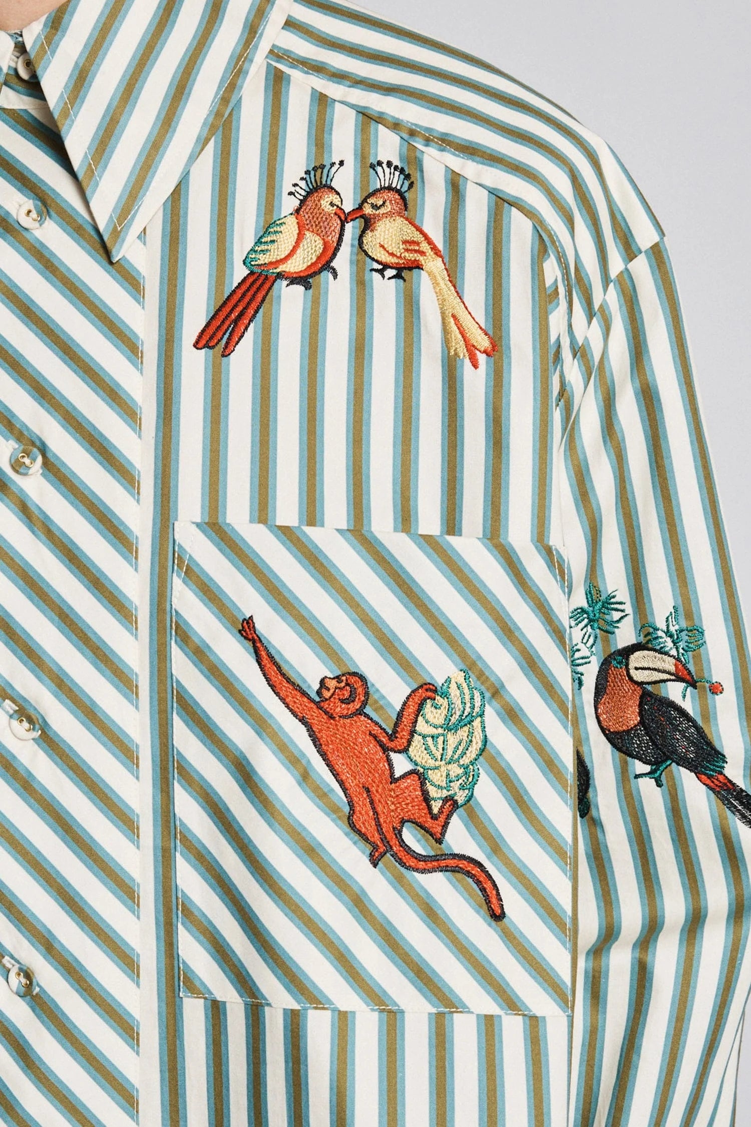 Bisou Embroidered Long Sleeve Shirt Alemais