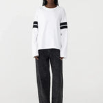 Boxy Rib Insert L/S T Shirt BASSIKE