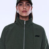 Fallon Check Cap in Olive