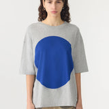 Slouch Dot Tee In Grey Marle Cobalt