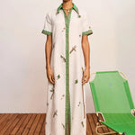 Wanda Embroidered Shirt Dress in Ivory Alemais