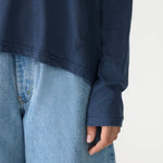 Long Sleeve Circle Top in Midnight Blue Bassike
