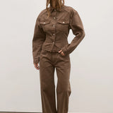 Violet Denim Jacket in Chocolate