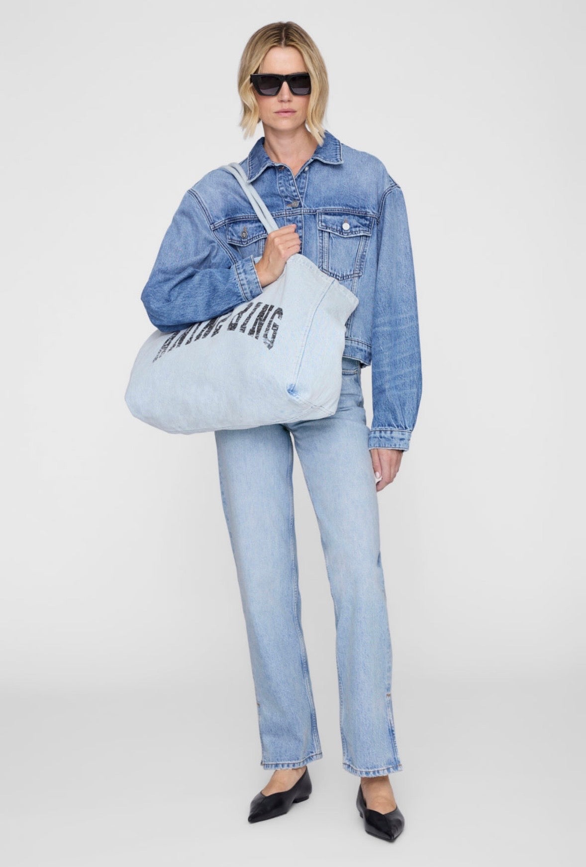 Leo Denim Tote in Lucid Blue ANINE BING