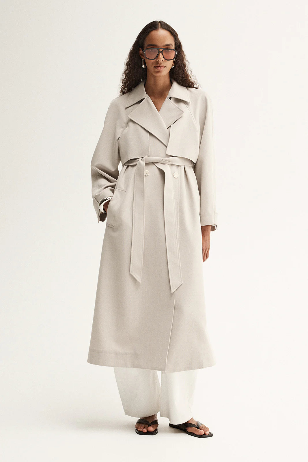 Nova Trench Coat in Pebble Elka Collective