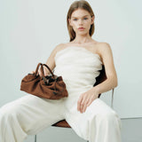 Brown Suede Mila Medium Tote Rylan