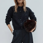 Abigail Knit Cardigan in Navy Elka Collective