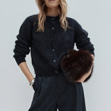 Abigail Knit Cardigan in Navy Elka Collective