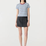 Stripe Raw Edge Baby Tee