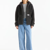 Grey Ena Pelly faux fur hoodie clothlifestyle boutique