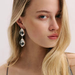 Tearlet Drop Earrings in Gunmetal Anna Rossi