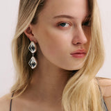 Tearlet Drop Earrings in Gunmetal Anna Rossi
